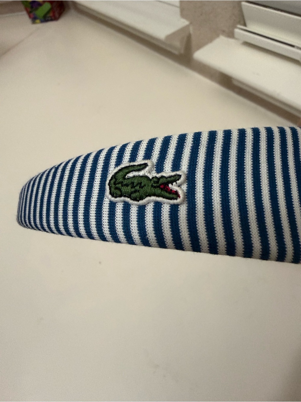 Lacoste Blue & White Striped Headband